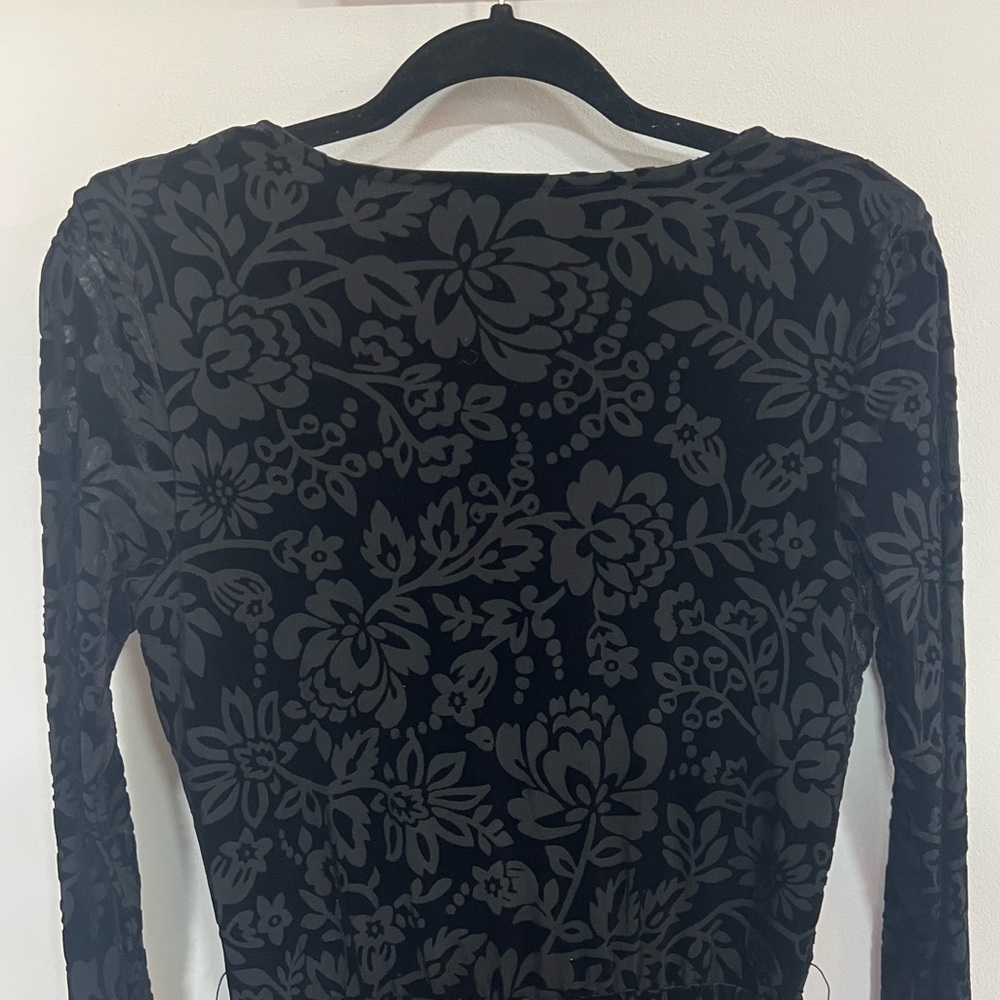Sailor x Anthropologie Black Velvet Burnout Romper - Picture 11 of 12